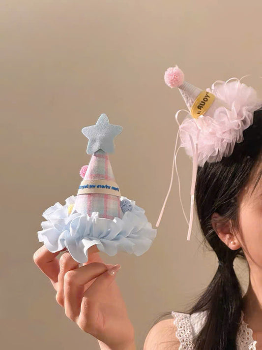 Kẹp tóc mũ sinh nhật mini