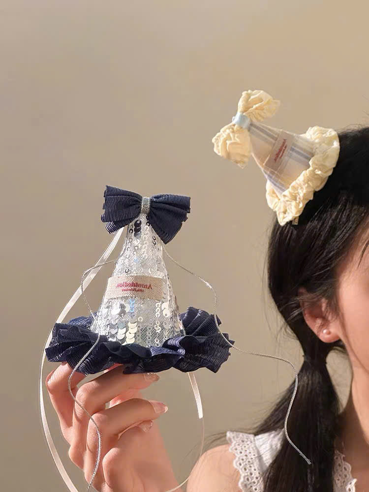 Kẹp tóc mũ sinh nhật mini
