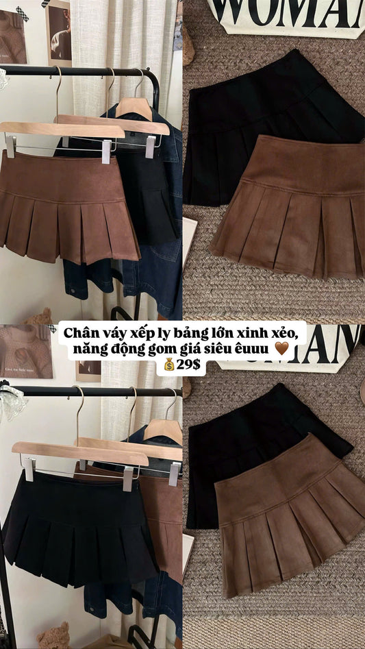 Chân váy xếp ly bản lớn