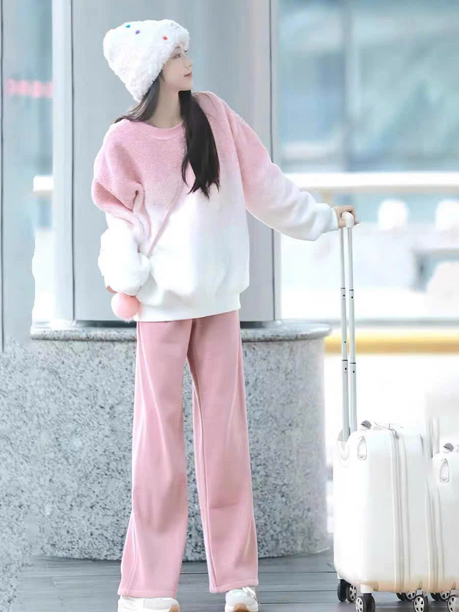 Set áo nỉ loang hồng và quần dài
