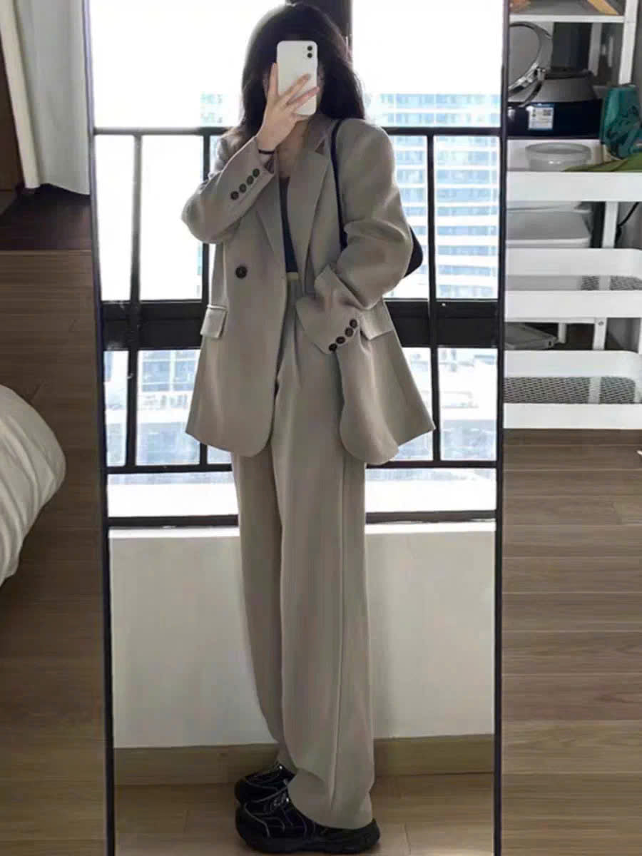 Set áo blazer quần suông thanh lịch