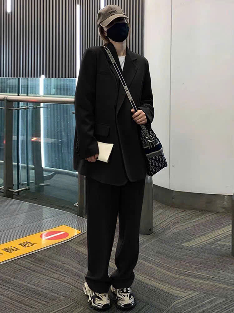 Set áo blazer quần suông thanh lịch