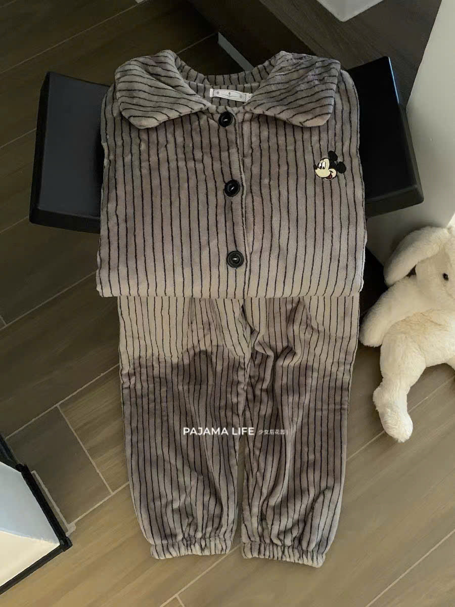 Đồ ngủ lông pijama kẻ sọc cho cặp đôi