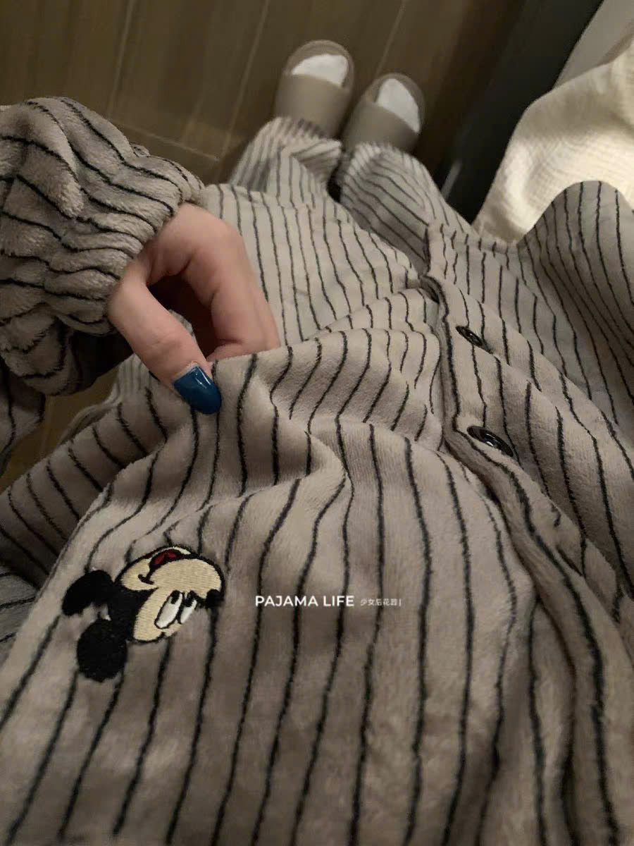Đồ ngủ lông pijama kẻ sọc cho cặp đôi