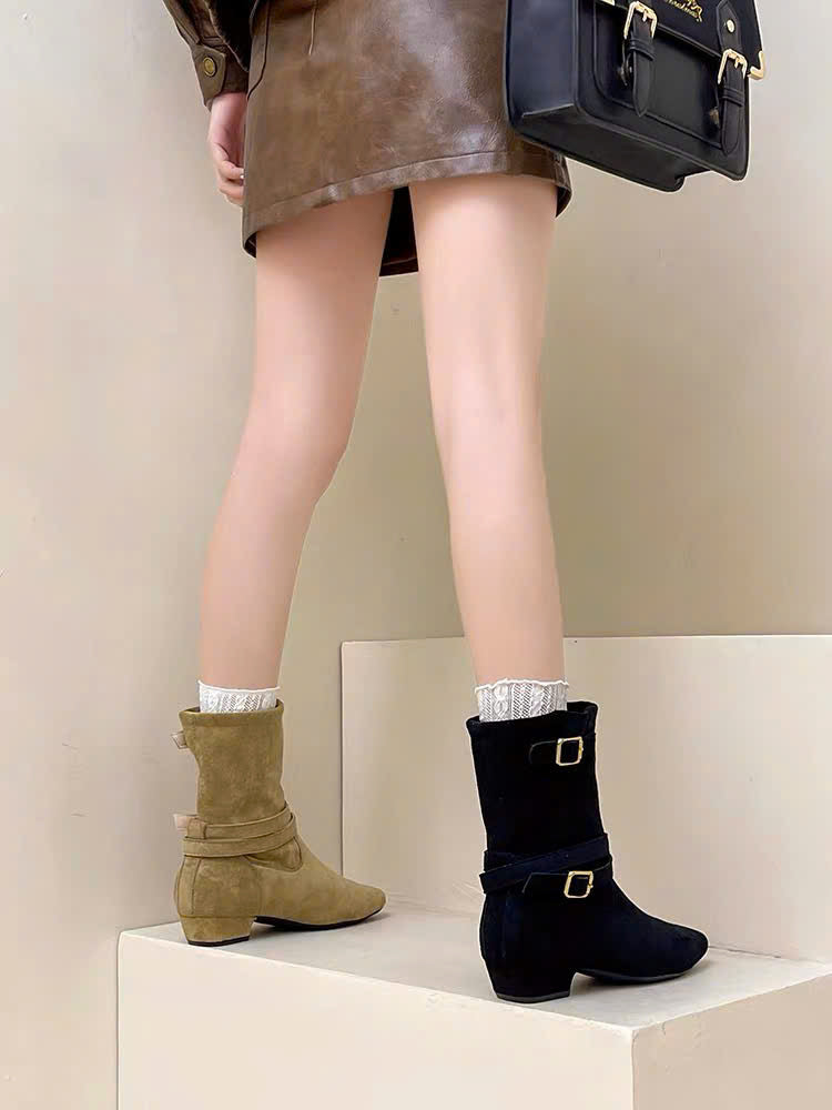 Boots da cổ thấp mũi nhọn thời trang