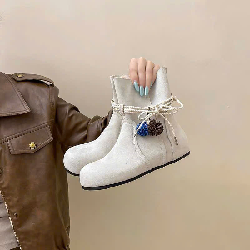 Boots da cổ thấp cột dây bombom