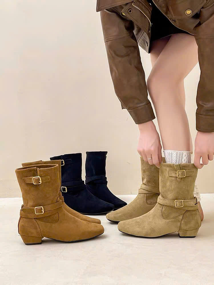 Boots da cổ thấp mũi nhọn thời trang
