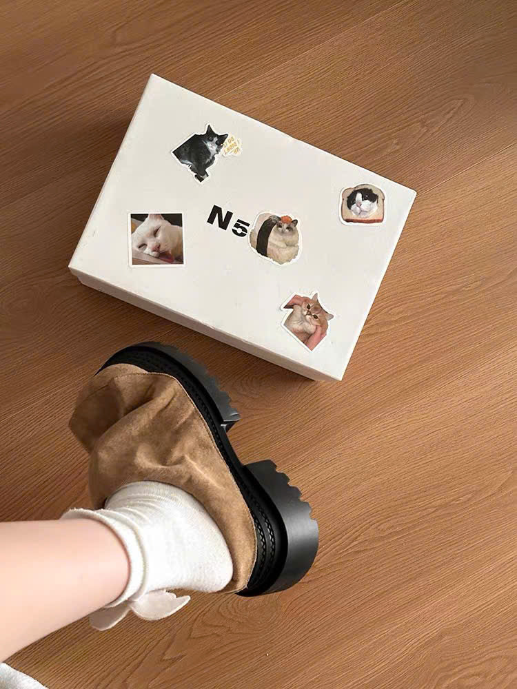 Dép sục da trơn nhún đế loafer