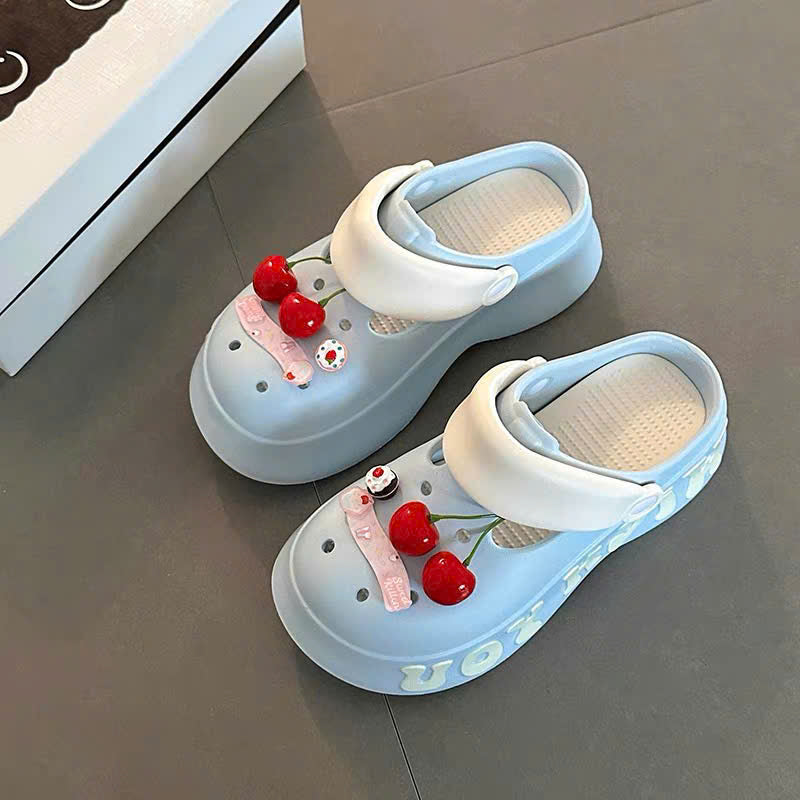Dép crocs hình trái cherry đế cao Wish You