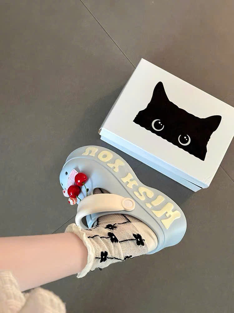 Dép crocs hình trái cherry đế cao Wish You