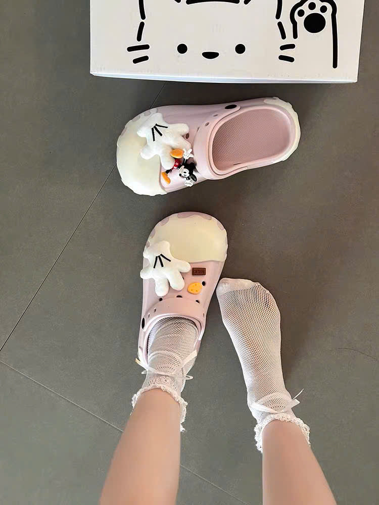 Dép crocs bàn tay chuột mũi trắng nhiều màu
