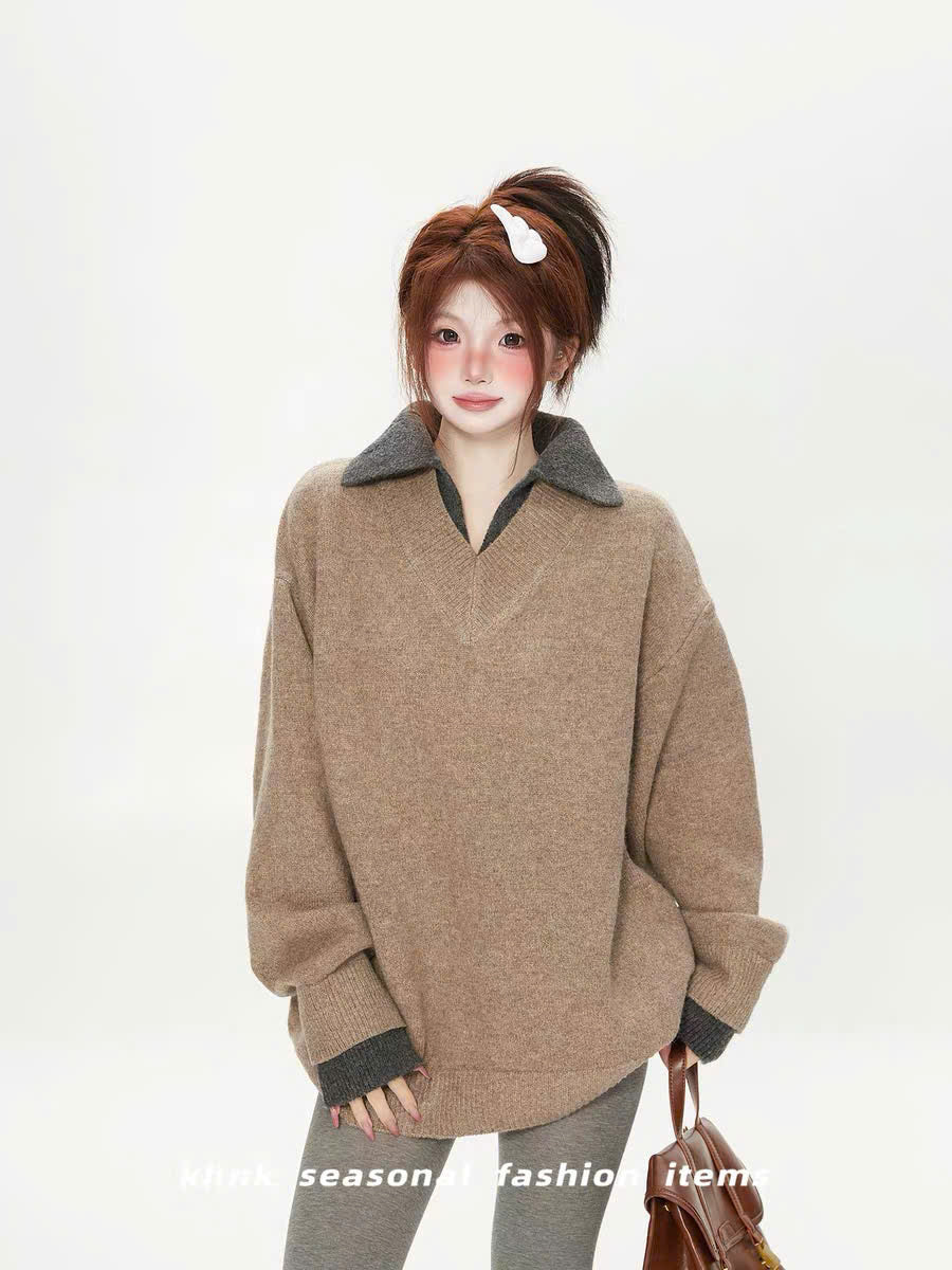 Áo sweater nỉ có cổ dáng dài