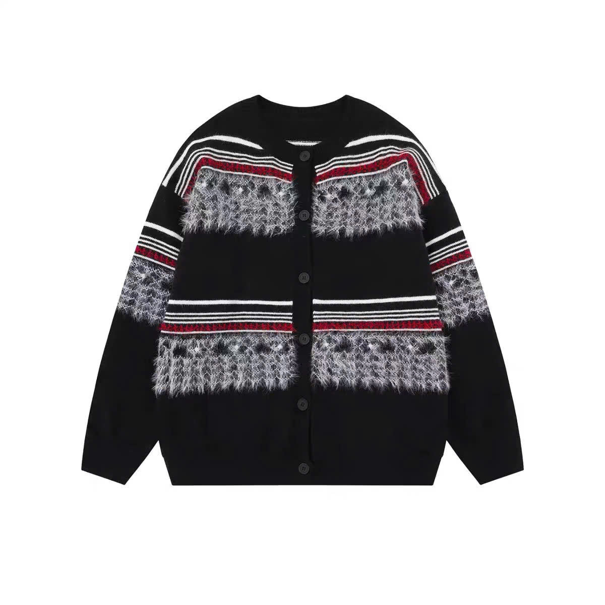 Áo khoác cardigan len dệt thổ cẩm
