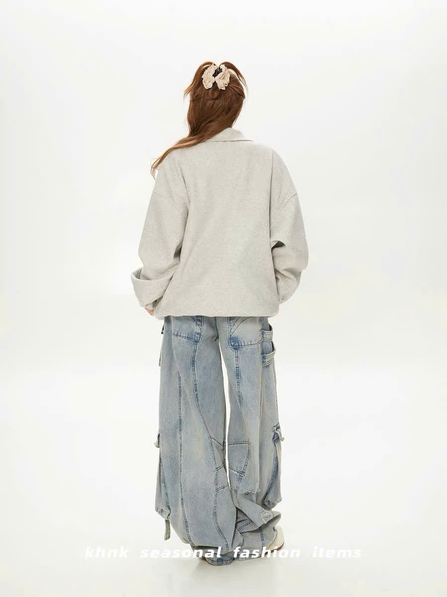Áo khoác jacket form rộng màu trơn