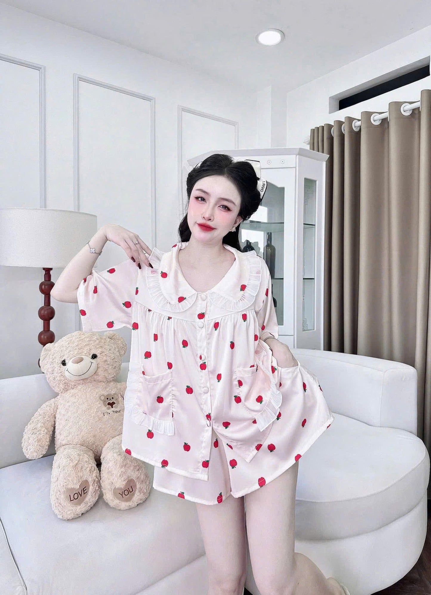 Bộ ngủ babydoll 2 túi quần đáy sâu