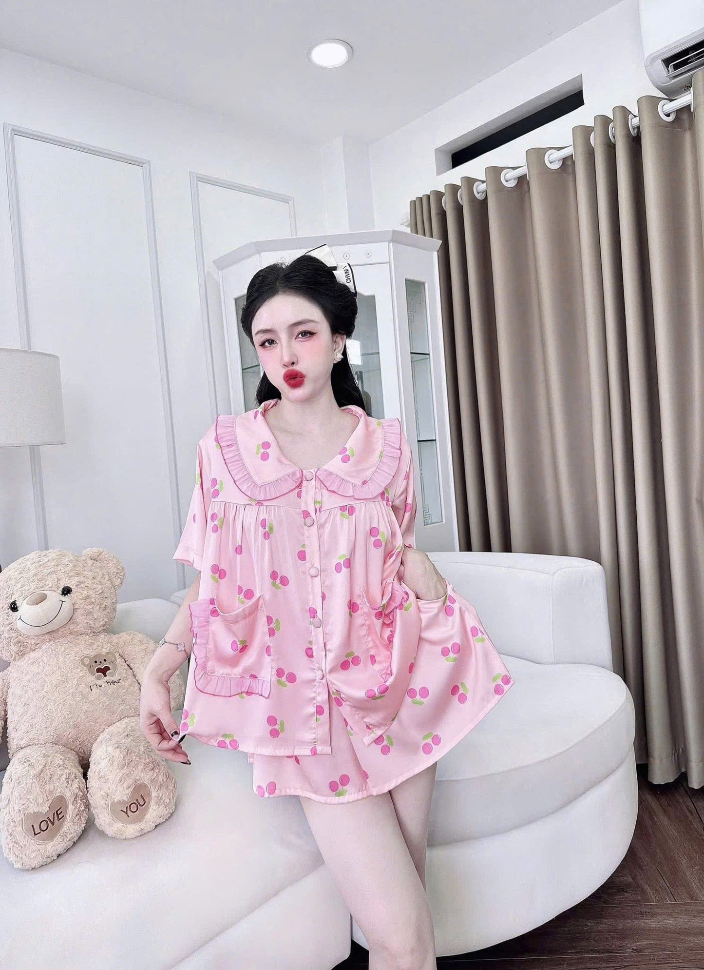 Bộ ngủ babydoll 2 túi quần đáy sâu