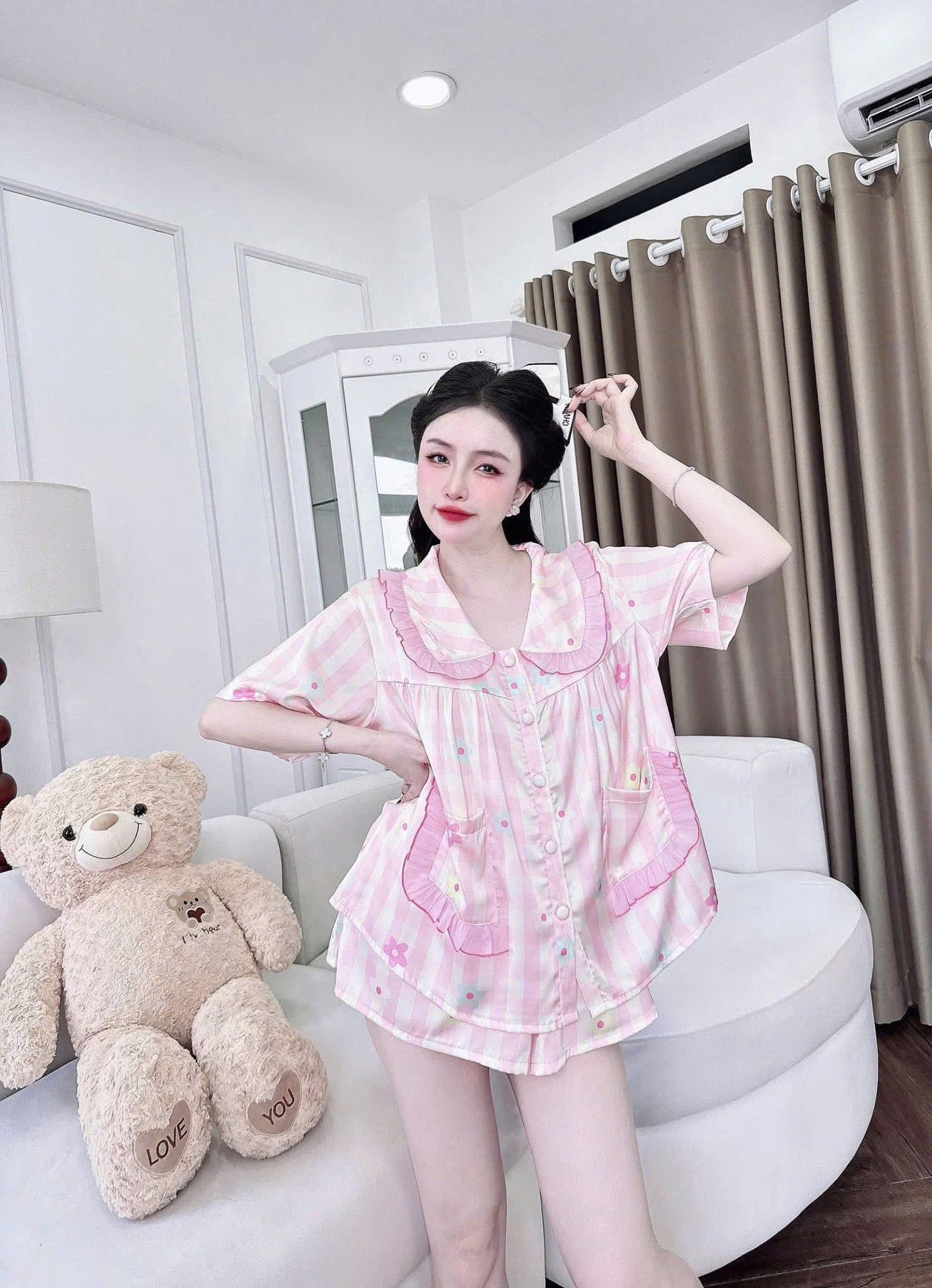 Bộ ngủ babydoll 2 túi quần đáy sâu