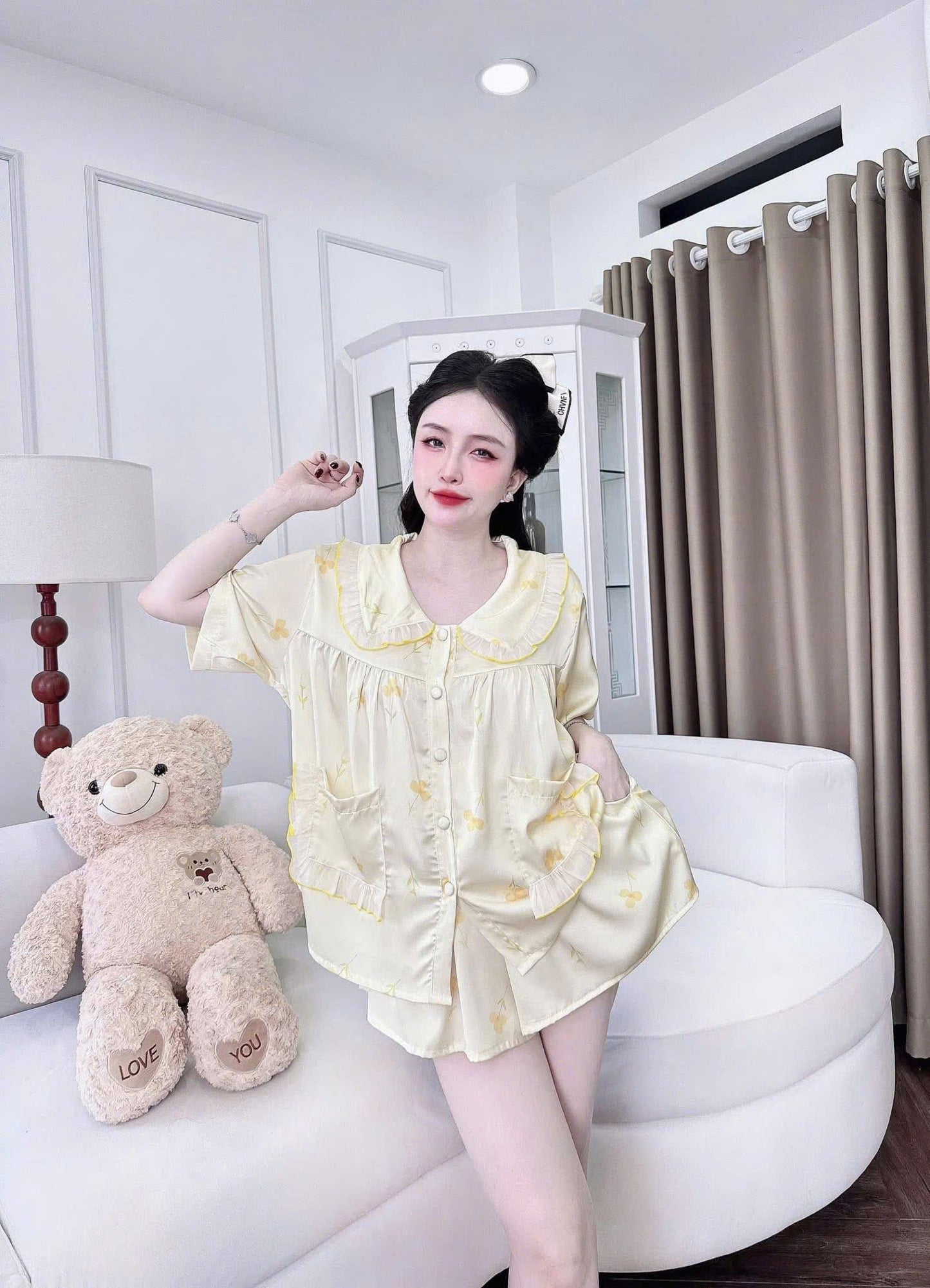 Bộ ngủ babydoll 2 túi quần đáy sâu