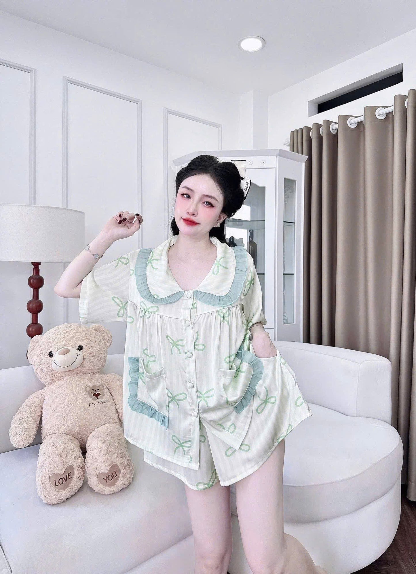 Bộ ngủ babydoll 2 túi quần đáy sâu