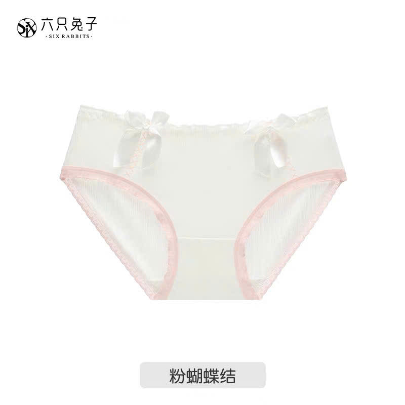 Quần lót tone caro hồng viền ren
