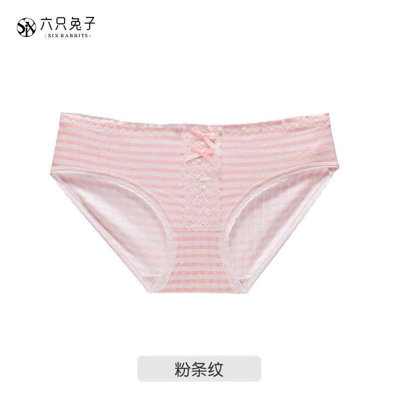 Quần lót tone caro hồng viền ren