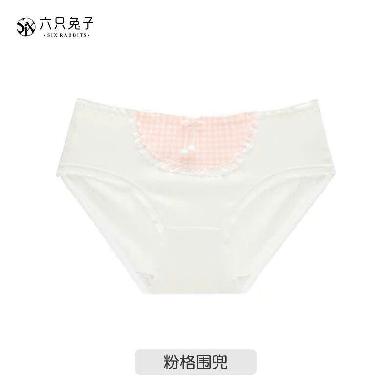 Quần lót tone caro hồng viền ren