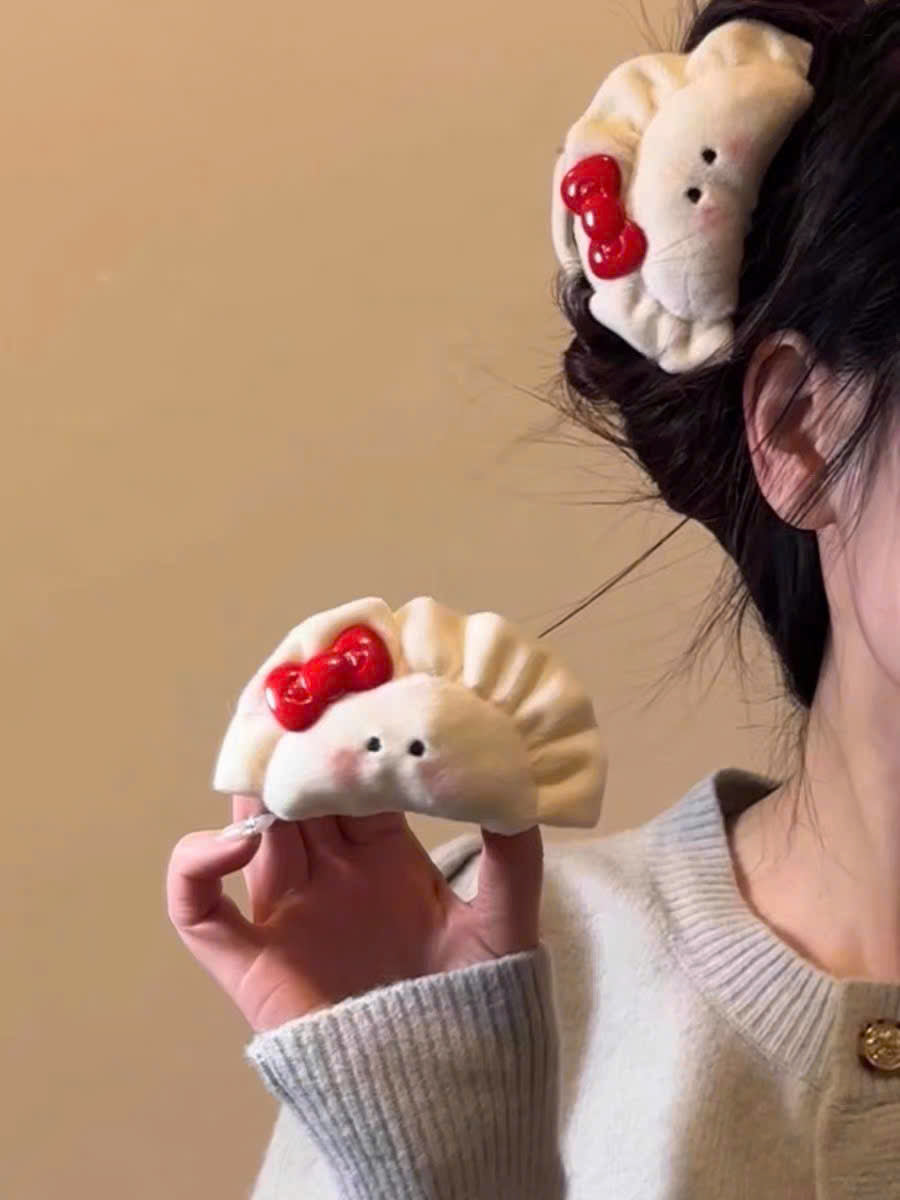 Kẹp tóc càng cua mandu cài nơ dễ thương