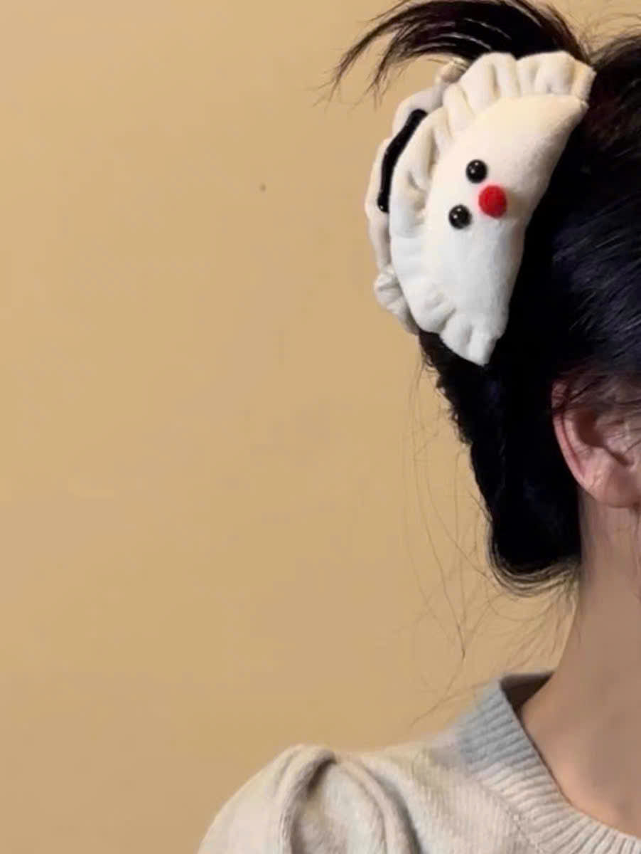 Kẹp tóc càng cua mandu cài nơ dễ thương