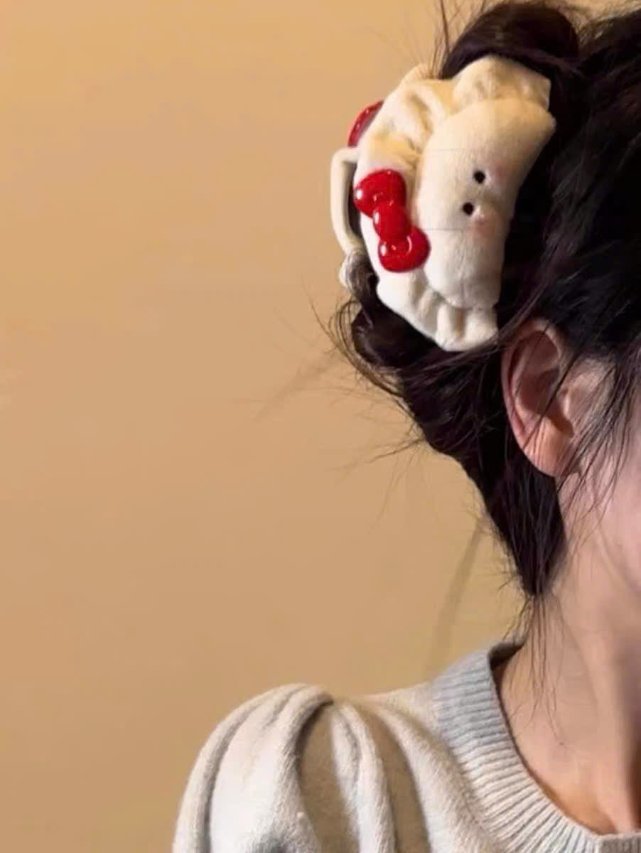 Kẹp tóc càng cua mandu cài nơ dễ thương