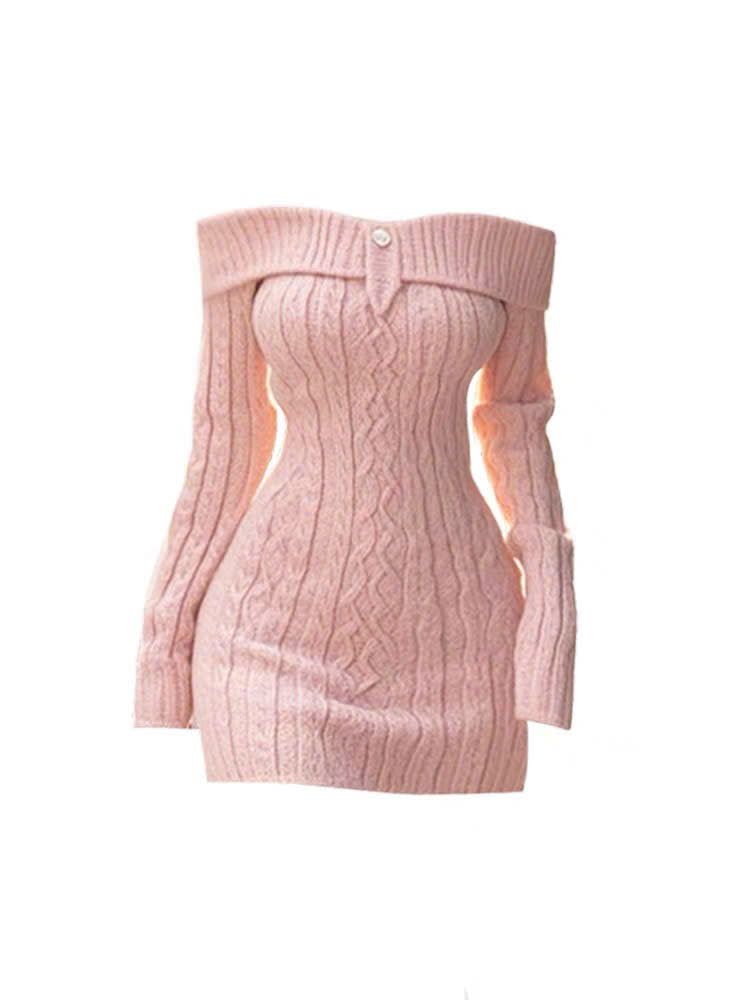 Đầm len hổng tay dài trễ vai ôm body