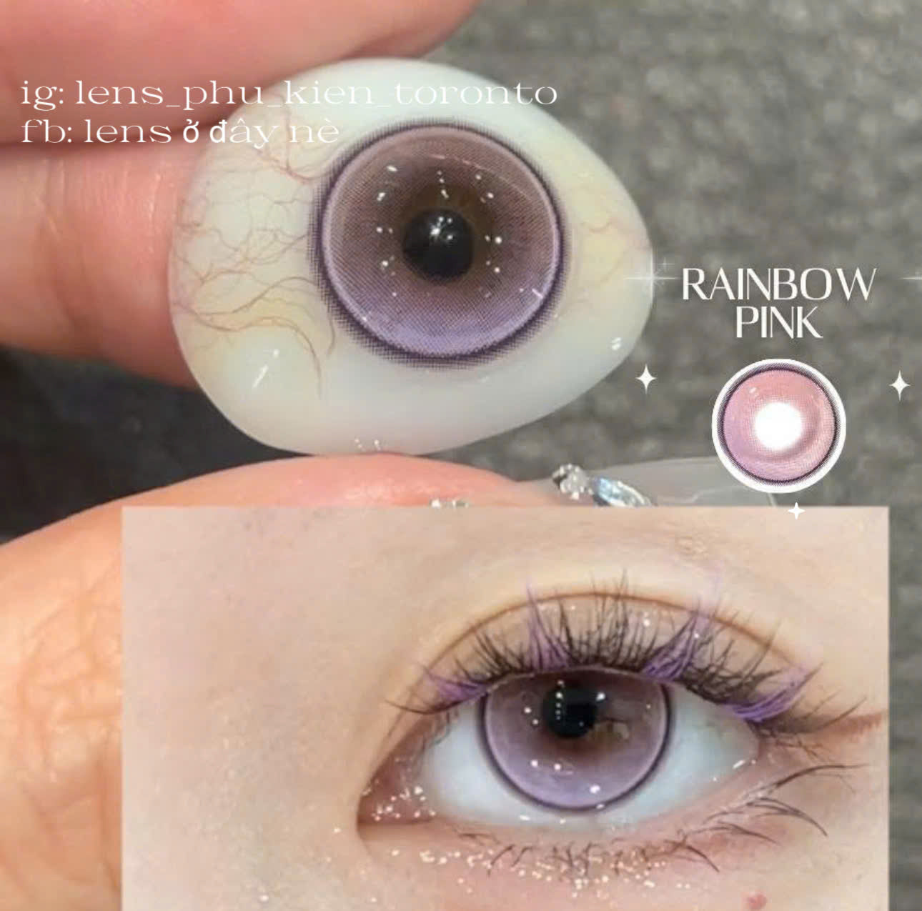 Contact Lens - Rainbow Pink