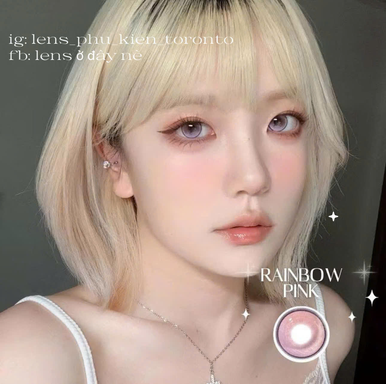 Contact Lens - Rainbow Pink