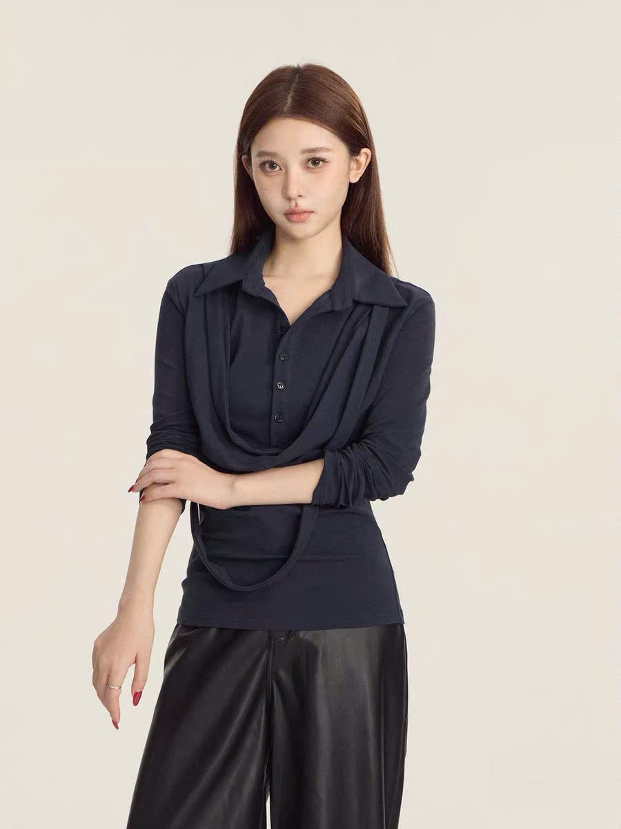 Sơ mi thun cổ đổ form vừa vặn