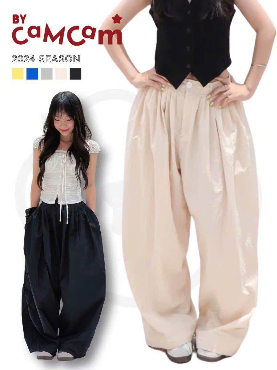Quần Vải Dù Xếp Ly 𝑩𝒚𝒄𝒂𝒎𝒄𝒂𝒎 Ống Thụng local brand Việt Nam