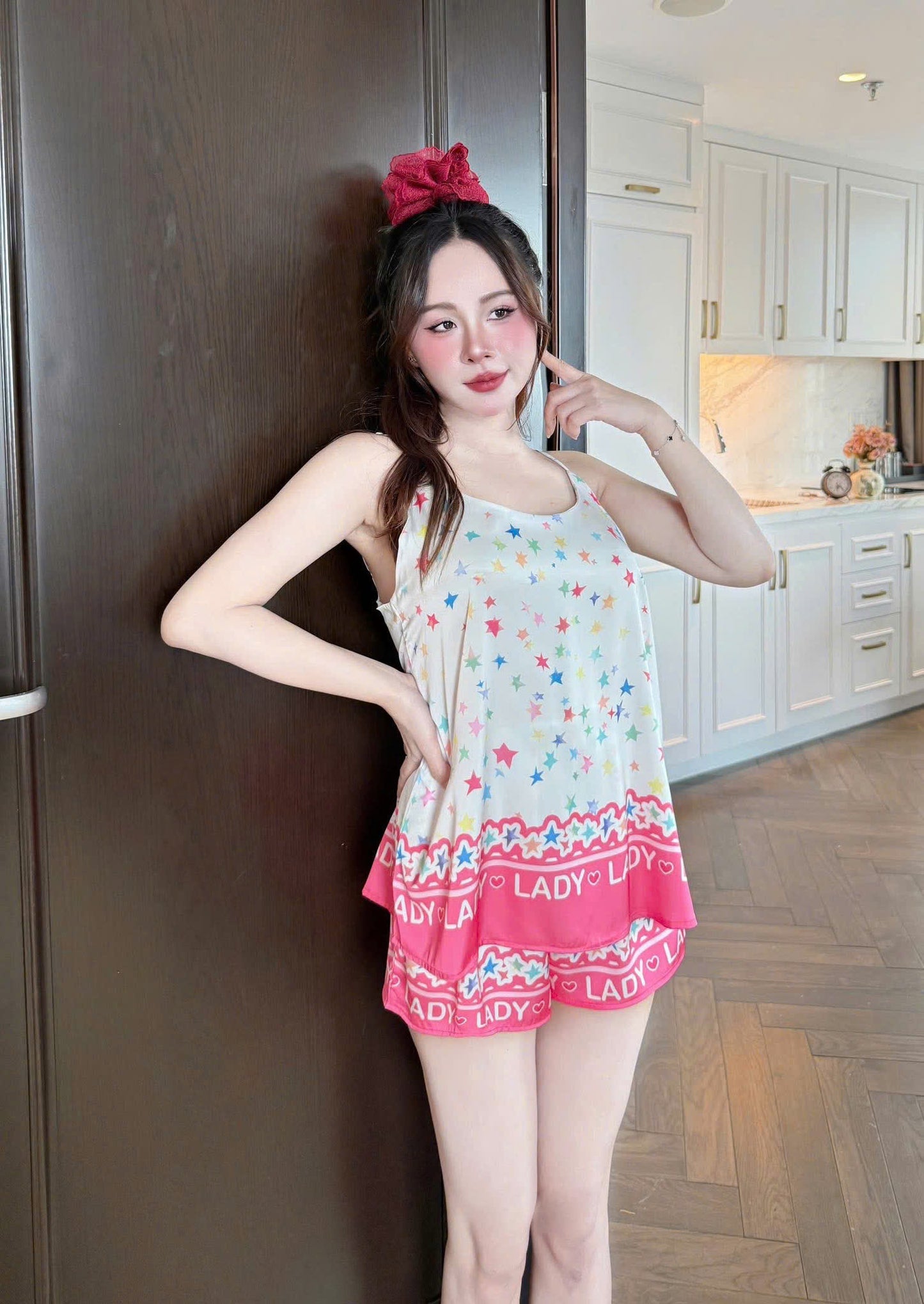 Bộ ngủ sọt 2 dây cao cấp lụa latin