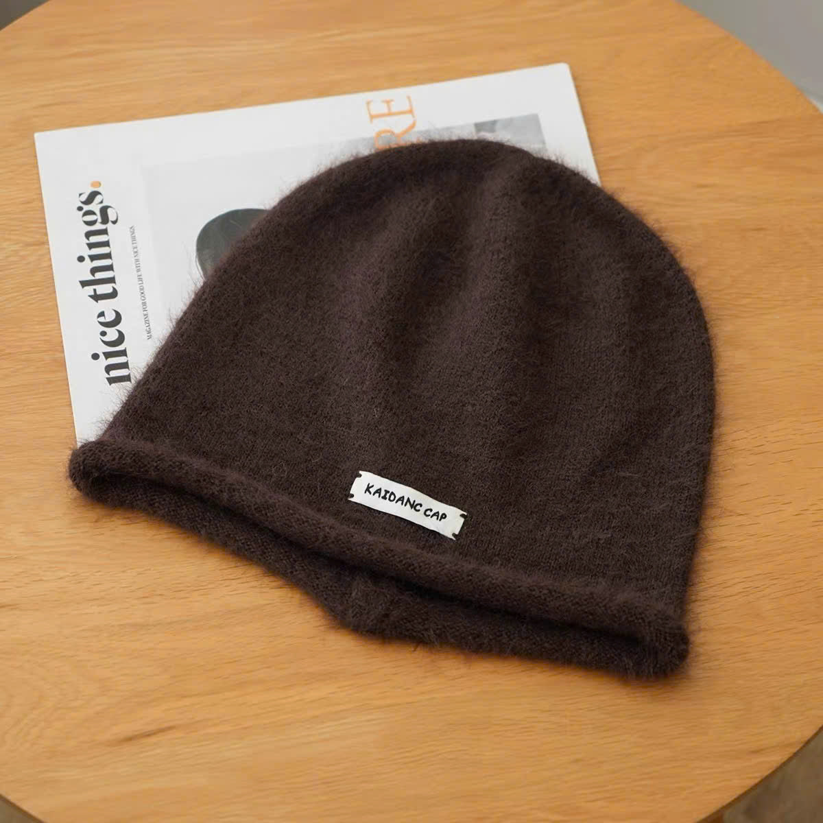 Mũ len beanie trùm đầu phụ kiện thu đông