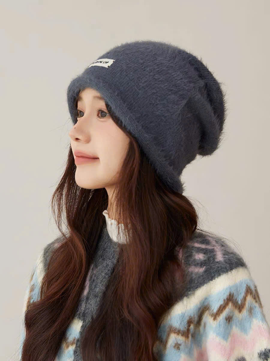 Mũ len beanie trùm đầu phụ kiện thu đông