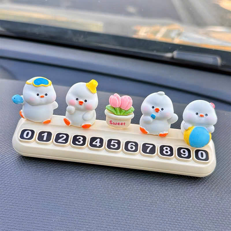 Set dán xe đàn vịt trắng ú nu và bảng số điện thoại