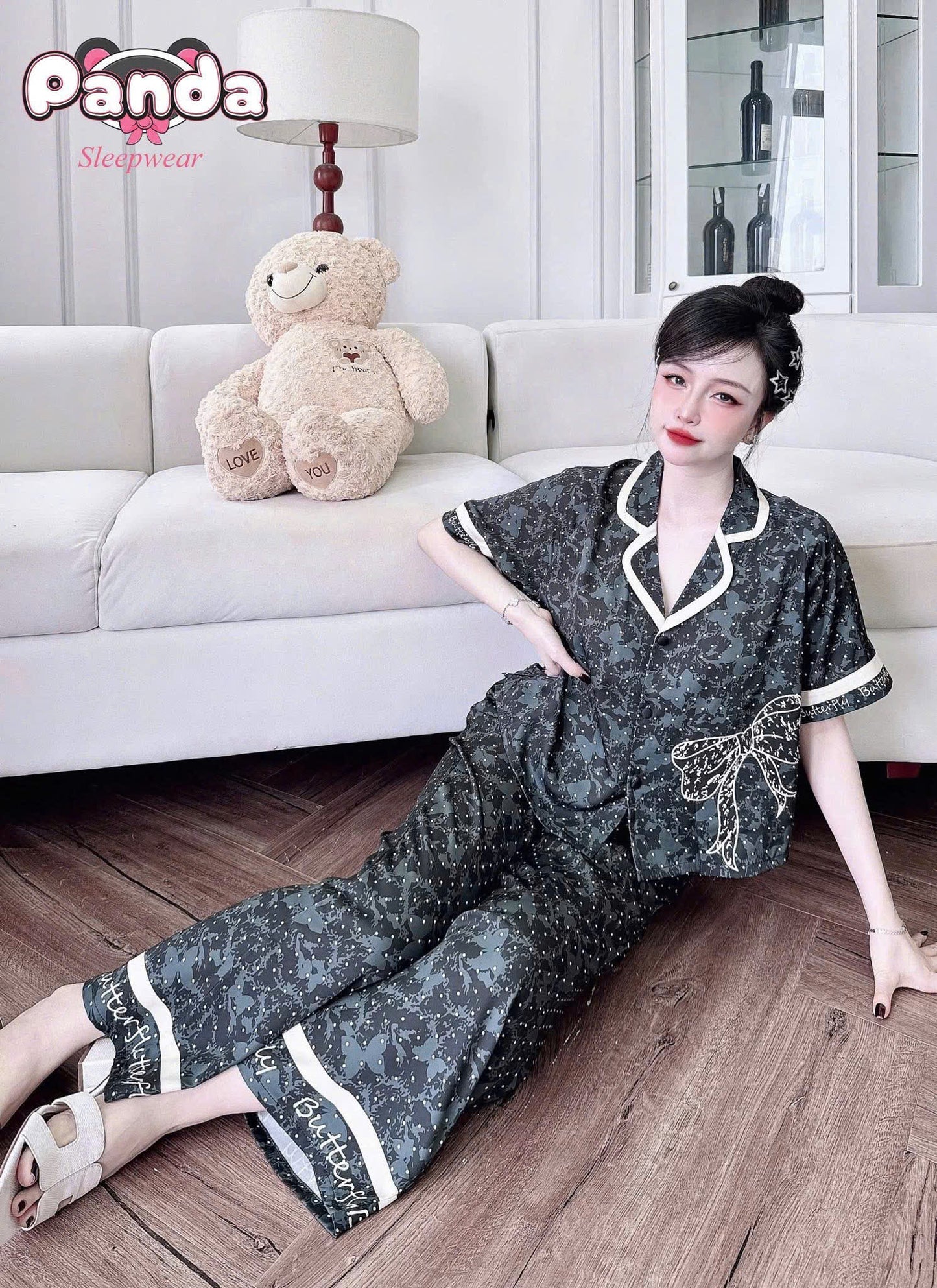 Bộ ngủ tay ngắn Raplan Panda dưới 58kg