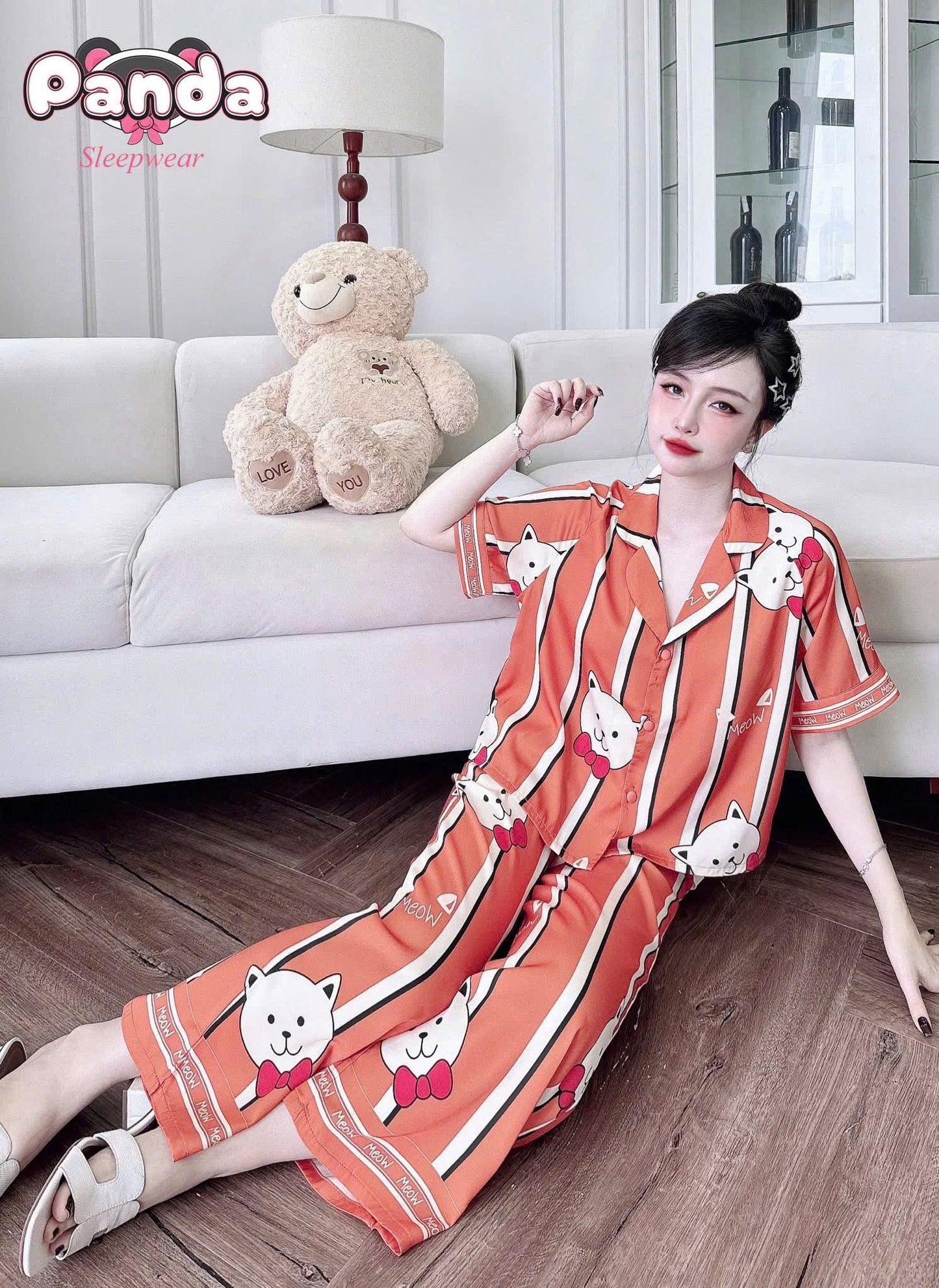 Bộ ngủ tay ngắn Raplan Panda dưới 58kg