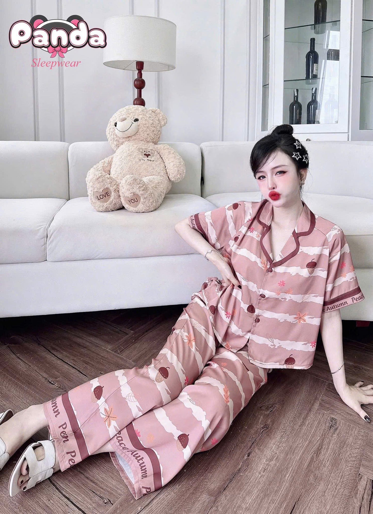 Bộ ngủ tay ngắn Raplan Panda dưới 58kg