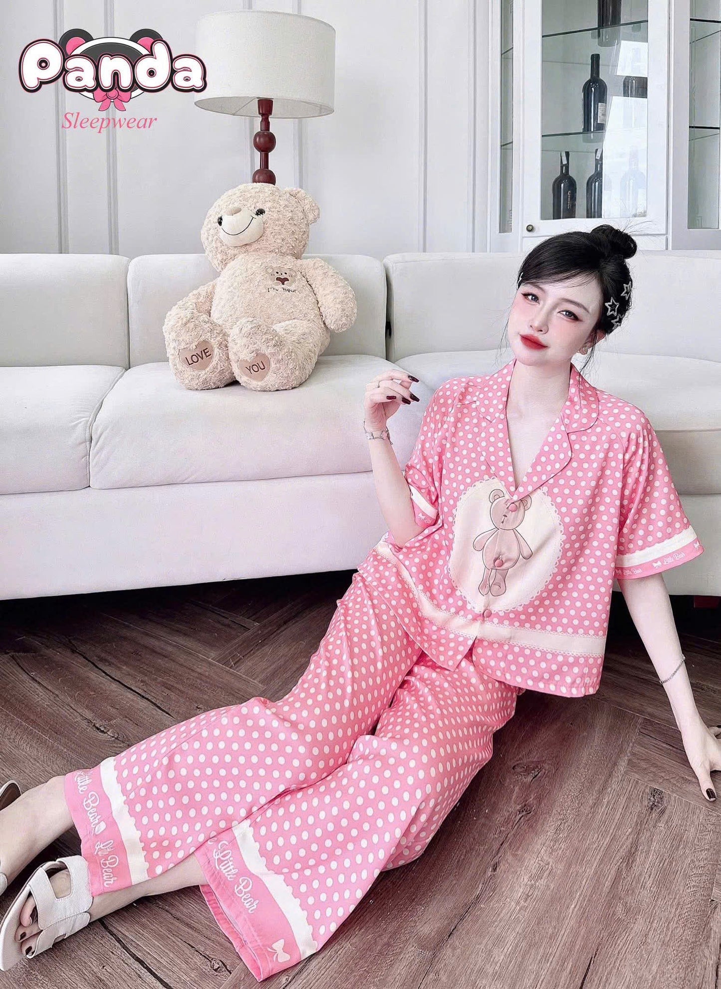 Bộ ngủ tay ngắn Raplan Panda dưới 58kg