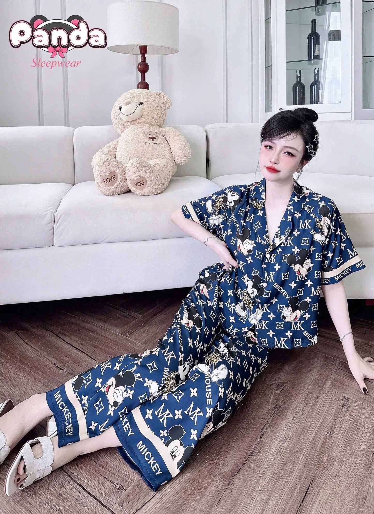 Bộ ngủ tay ngắn Raplan Panda dưới 58kg