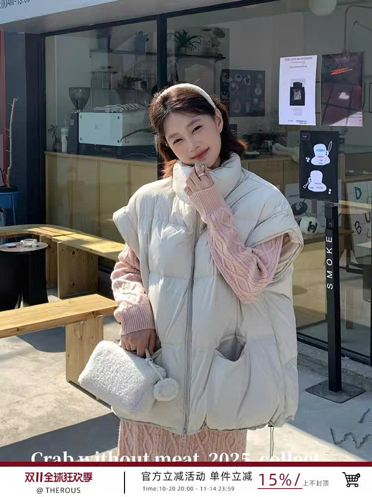 Áo phao cổ cao không tay