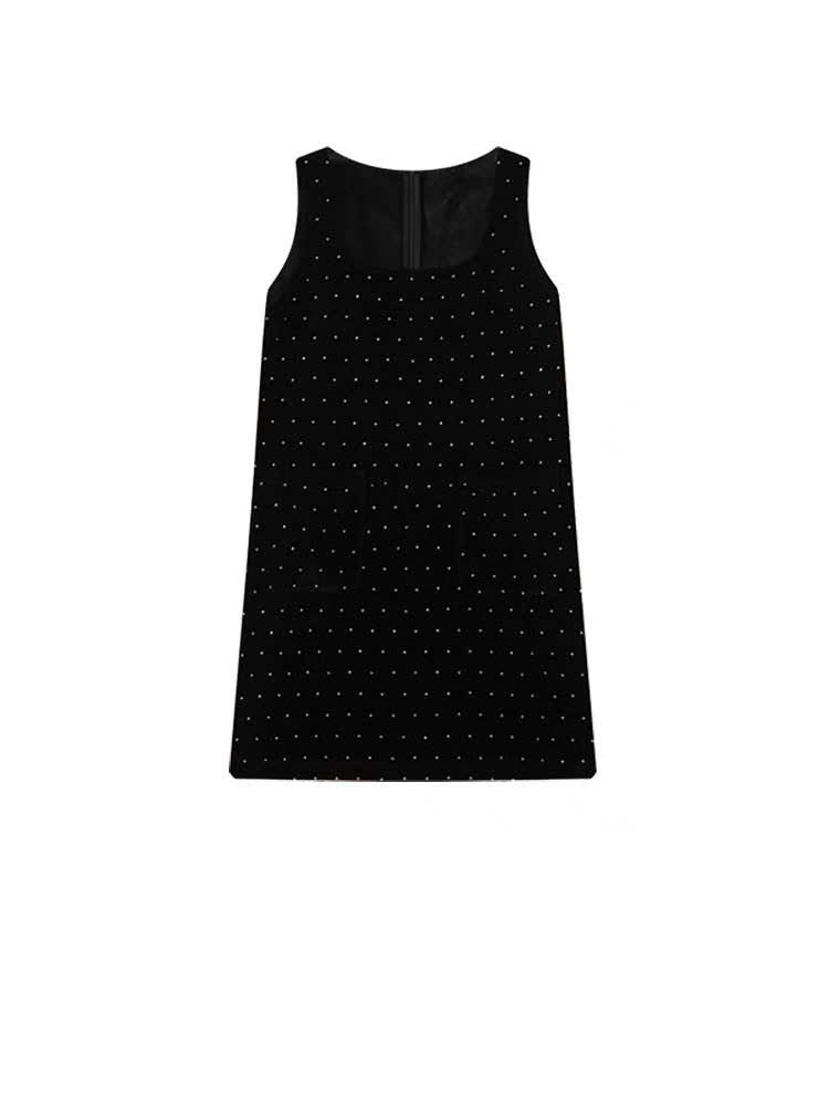 Set váy 2 dây đen mix áo tay dài cổ bèo