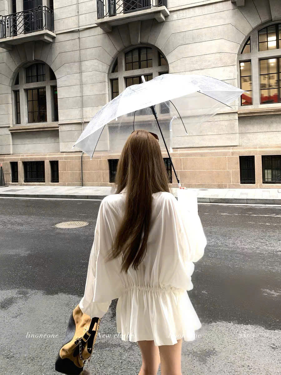 Váy sơ mi thắt dây eo thanh lịch