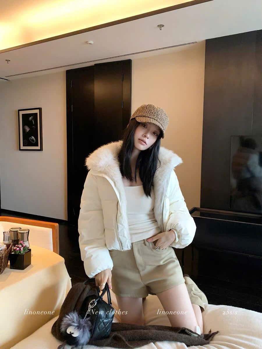 Áo khoác phao phối lông