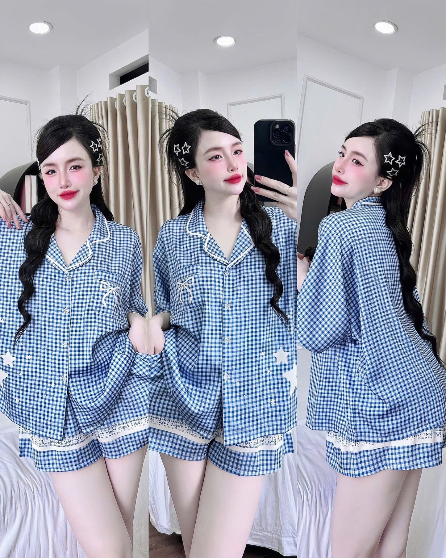 Bộ ngủ đùi cánh dơi Flamingo lụa latin dưới 70kg