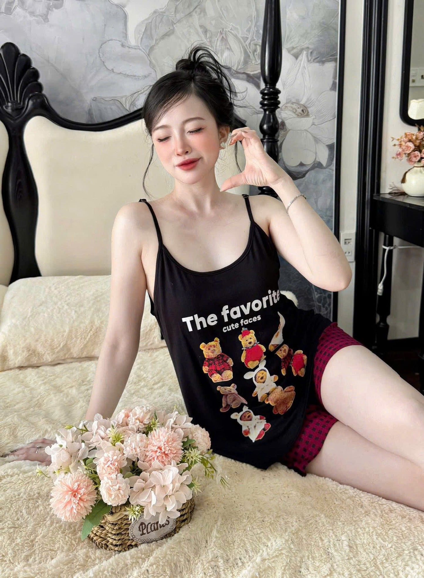 Bộ ngủ 2 dây quần sọt thun lạnh