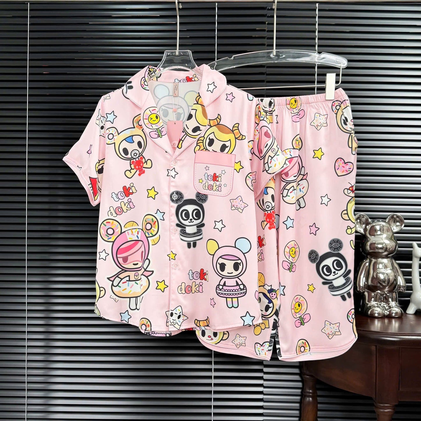 Bộ ngủ lửng Flamingo lụa Latin new